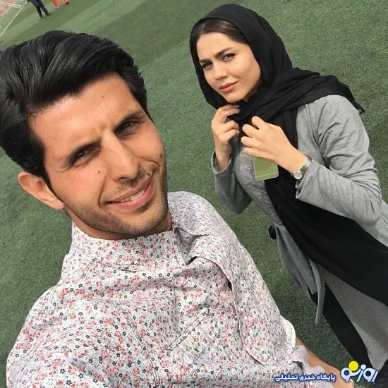 عکس سلفی یک فوتبالیست معروف ایرانی با یک بازیگر زن +عکس