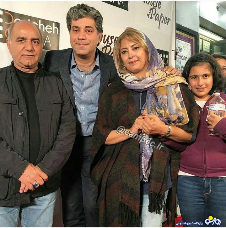 پرویز پرستویی در کنار خانم بازیگر مهاجرت کرده در آمریکا + عکس