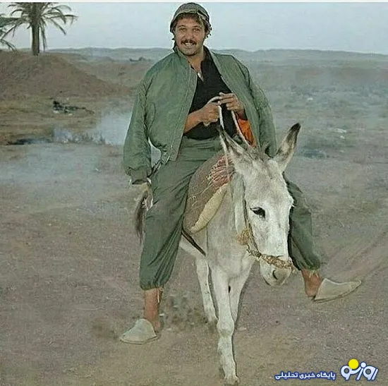 بازیگر مطرح سینمای ایران سوار بر خر + عکس