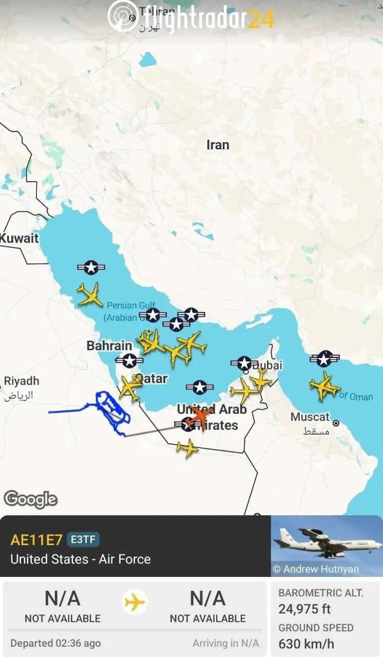 نیروی هوایی آمریکا در خلیج فارس به طور گستردهای در حال فعالیت است! نیروی هوایی آمریکا در خلیج فارس به طور گستردهای در حال فعالیت است!