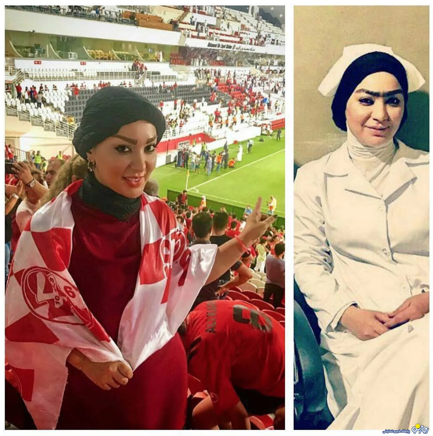 تیپ متفاوت خانم بازیگر سریال شهرزاد در دیدار دیشب پرسپولیس و الهلال + عکس