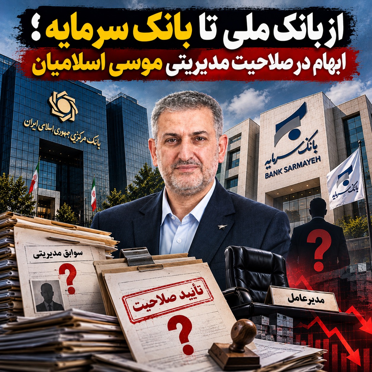از بانک ملی تا بانک سرمایه؛ ابهام در صلاحیت مدیریتی موسی اسلامیان از بانک ملی تا بانک سرمایه؛ ابهام در صلاحیت مدیریتی موسی اسلامیان