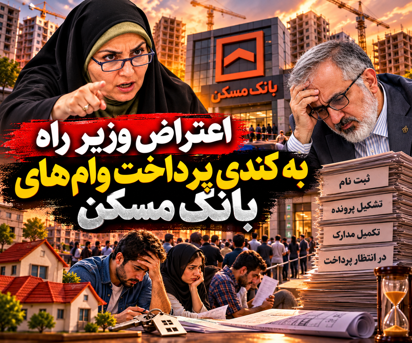 اعتراض وزیر راه به کندی پرداخت وام های بانک مسکن/از ناترازی میلیاردی تا صف تسهیلات اعتراض وزیر راه به کندی پرداخت وام های بانک مسکن/از ناترازی میلیاردی تا صف تسهیلات
