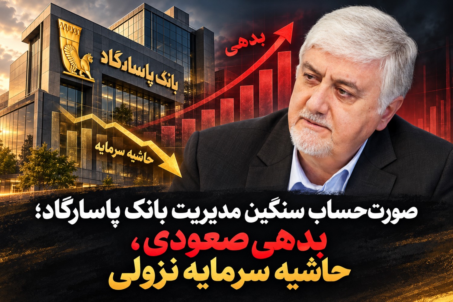 صورت‌حساب سنگین مدیریت بانک پاسارگاد/بدهی صعودی، حاشیه سرمایه نزولی