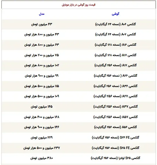 قیمت گوشی - 1