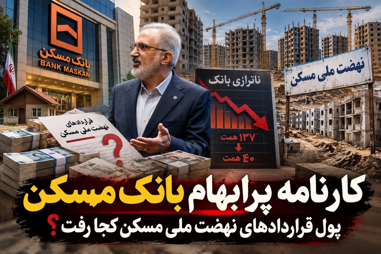 کارنامه پرابهام بانک مسکن/ پول قراردادهای نهضت ملی مسکن کجا رفت؟