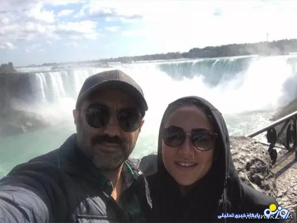 محسن تنابنده و همسرش در کنار آبشار معروف جهان + عکس