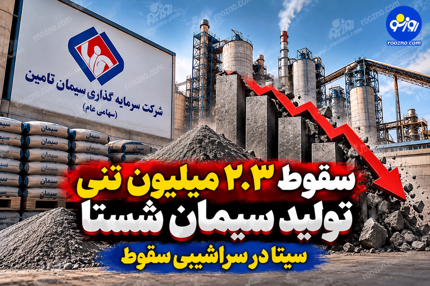 سقوط ۲.۳ میلیون تنی تولید سیمان شستا/سیتا در سراشیبی سقوط